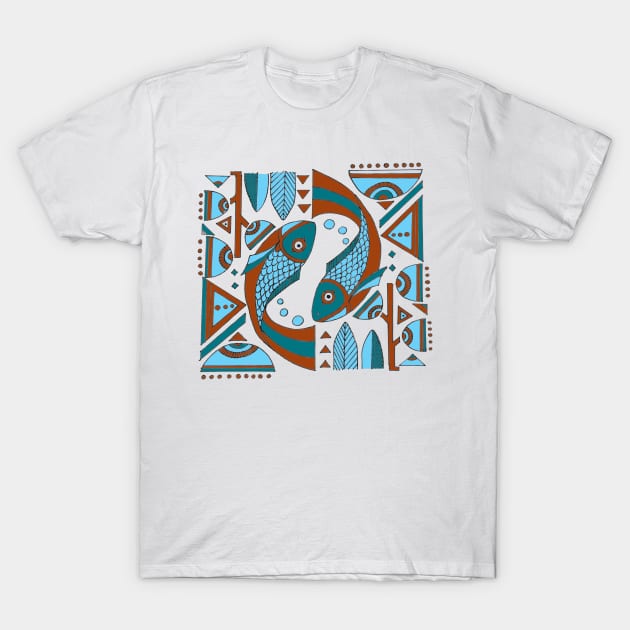 fish motif T-Shirt by art by Susmita